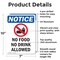 Signmission No Food No Drink Allowed, 7 in W x Rectangle, Aluminum OS-2PACK-NS-A-710-V-14565 - alternate 4